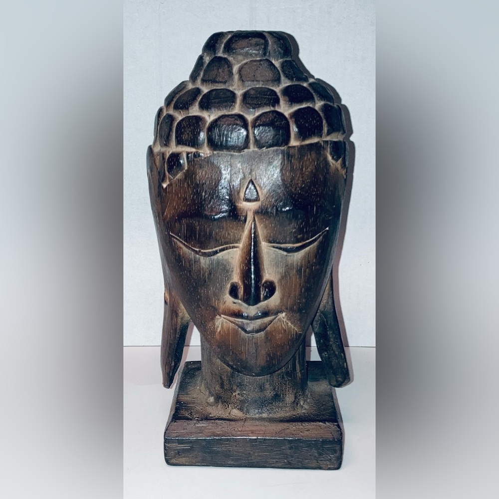 Buddha Head - Wood.